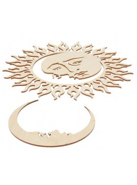 Intra απο ξύλο plywood 3mm-4mm πάχος - Ξύλινο φεγγάρι και ήλιος Δίασταση 30x30 cm Intraeaxys-r1z2pww1