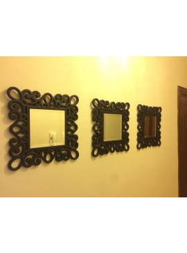 Intra απο ξύλο plywood 3mm-4mm πάχος - Κομψή κορνίζα καθρέφτη Δίασταση 30x30 cm Intraeaxys-078z3m75