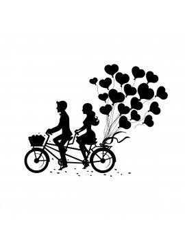 Intra απο ξύλο plywood 3mm-4mm πάχος - Ρομαντικό ζευγάρι χαρακτικής με λέιζερ σε διπλό ποδήλατο Δίασταση 30x30 cm Intraeaxys-p7ymzg57