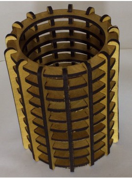 Intra απο ξύλο plywood 3mm-4mm πάχος - Στρογγυλή Μολυβοθήκη Γραφείο Organizer Δίασταση 30x30 cm Intraeaxys-91jd2x41