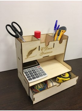 Intra απο ξύλο plywood 3mm-4mm πάχος - Γραφείο Αξεσουάρ γραφείου Οργάνωση θήκης στυλό Κουτί αποθήκευσης Δίασταση 30x30 cm Intraeaxys-ro6y0zn7