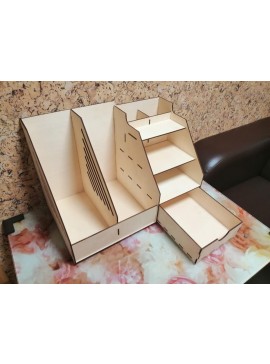 Intra απο ξύλο plywood 3mm-4mm πάχος - Ξύλινη οργάνωση γραφείου με συρτάρι Δίασταση 30x30 cm Intraeaxys-joed0wn1