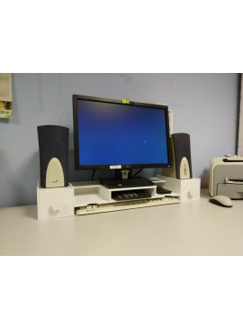 Intra απο ξύλο plywood 3mm-4mm πάχος - Επιτραπέζια οθόνη Riser Desk Organizer Ράφι αποθήκευσης για υπολογιστή Δίασταση 30x30 cm Intraeaxys-zo9yp347