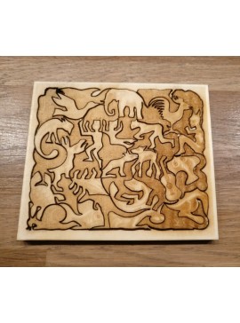 Intra απο ξύλο plywood 3mm-4mm πάχος - M. C. Escher Mosaic II Δίασταση 30x30 cm Intraeaxys-91jdjk81