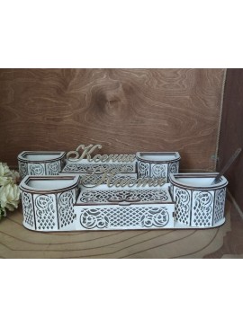 Intra απο ξύλο plywood 3mm-4mm πάχος - Ξύλινο Αξεσουάρ Γραφείου Αποθήκευση Μαρκοθήκη Δίασταση 30x30 cm Intraeaxys-yon09r27