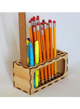 Intra απο ξύλο plywood 3mm-4mm πάχος - Πρότυπο Organizer επιφάνειας εργασίας με θήκη μολυβιού Δίασταση 30x30 cm Intraeaxys-078yjr4o