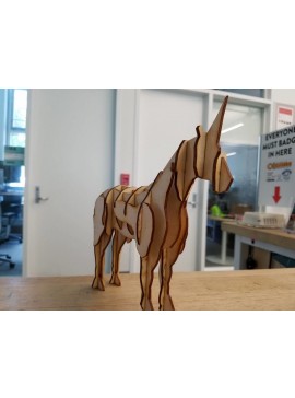 Intra απο ξύλο plywood 3mm-4mm πάχος - Μονόκερος Δίασταση 30x30 cm Intraeaxys-6o3y80j7