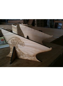 Intra απο ξύλο plywood 3mm-4mm πάχος - Βάση φορητού υπολογιστή με Hokusai Wave Δίασταση 30x30 cm Intraeaxys-078y88mo