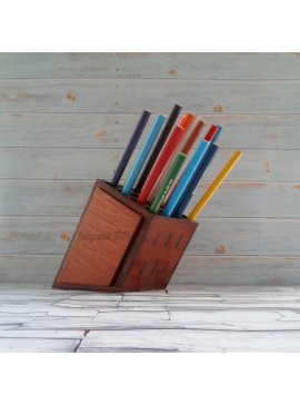 Intra απο ξύλο plywood 3mm-4mm πάχος - Μοντέρνα θήκη για στυλό για γραφείο και τραπέζι μελέτης Δίασταση 30x30 cm Intraeaxys-qom3m513