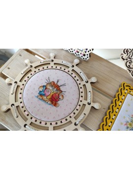 Intra απο ξύλο plywood 3mm-4mm πάχος - Διακόσμηση τοίχου με πλαίσιο τροχού πλοίου Nautical Δίασταση 30x30 cm Intraeaxys-r7vm8227