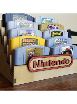 Intra απο ξύλο plywood 3mm-4mm πάχος - N64 Cartridge Display Stand Δίασταση 30x30 cm Intraeaxys-pokm3vj1