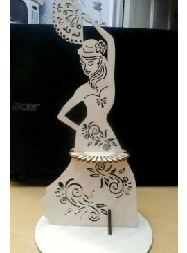 Intra απο ξύλο plywood 3mm-4mm πάχος - Χορεύτρια θήκης χαρτοπετσέτας με πρότυπο βεντάλιας Δίασταση 30x30 cm Intraeaxys-voq24d5o