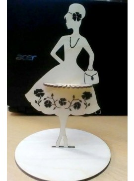 Intra απο ξύλο plywood 3mm-4mm πάχος - Μόδα θήκη χαρτοπετσέτας Lady Δίασταση 30x30 cm Intraeaxys-67wl4lm1