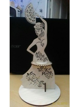 Intra απο ξύλο plywood 3mm-4mm πάχος - Dancing Lady Napkin Holder Δίασταση 30x30 cm Intraeaxys-qomm20ko
