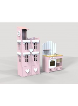 Intra απο ξύλο plywood 3mm-4mm πάχος - Σετ Κουζίνας για Παιδιά Δίασταση 30x30 cm Intraeaxys-eo209zl7