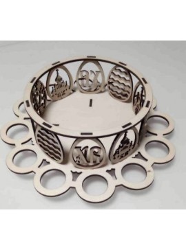 Intra απο ξύλο plywood 3mm-4mm πάχος - Πασχαλινή Αυγοθήκη 12 Αυγοθήκη Δίασταση 30x30 cm Intraeaxys-67wlxw81