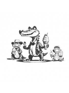 Intra απο ξύλο plywood 3mm-4mm πάχος - Laser Engrave Crocodile Black White Δίασταση 30x30 cm Intraeaxys-91jd3x81