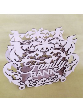 Intra απο ξύλο plywood 3mm-4mm πάχος - Διακόσμηση Family Bank Money Box Κουμπαράς Δίασταση 30x30 cm Intraeaxys-r7vmkwk7