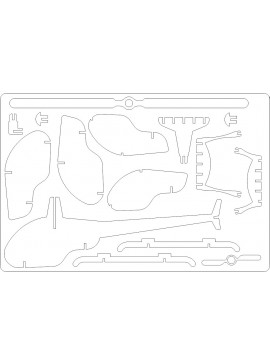Intra απο ξύλο plywood 3mm-4mm πάχος - Ελικόπτερο 3D Δίασταση 30x30 cm Intraeaxys-yonj521r