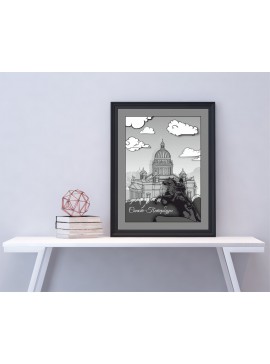 Intra απο ξύλο plywood 3mm-4mm πάχος - Engrave The Bronze Horseman Art Δίασταση 30x30 cm Intraeaxys-yon0y0k7