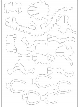 Intra απο ξύλο plywood 3mm-4mm πάχος - Brontosaurus 3mm Δίασταση 30x30 cm Intraeaxys-joen58o6