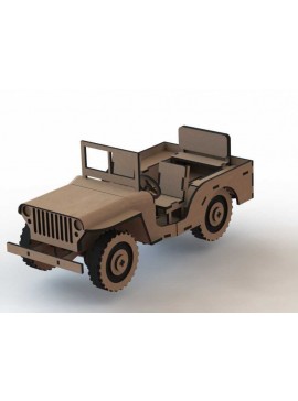 Intra απο ξύλο plywood 3mm-4mm πάχος - Jeep 3D Ξύλινο παζλ Δίασταση 30x30 cm Intraeaxys-yonj6g1r