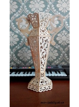 Intra απο ξύλο plywood 3mm-4mm πάχος - Βάζα από κόντρα πλακέ 3D σχέδια CNC Δίασταση 30x30 cm Intraeaxys-eo4r081j