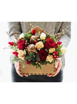 Intra απο ξύλο plywood 3mm-4mm πάχος - Φάκελος Flower Box Διακόσμηση σπιτιού Δίασταση 30x30 cm Intraeaxys-pok3jqk7