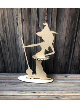 Intra απο ξύλο plywood 3mm-4mm πάχος - Θήκη χαρτοπετσέτας Halloween Witch Δίασταση 30x30 cm Intraeaxys-joed8y51