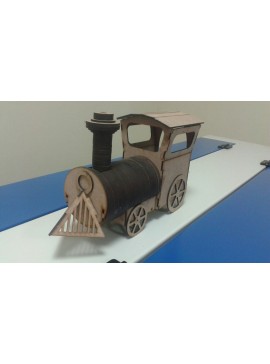 Intra απο ξύλο plywood 3mm-4mm πάχος - Ξύλινο παιχνίδι Locomotive Cut Laser Δίασταση 30x30 cm Intraeaxys-joem0816