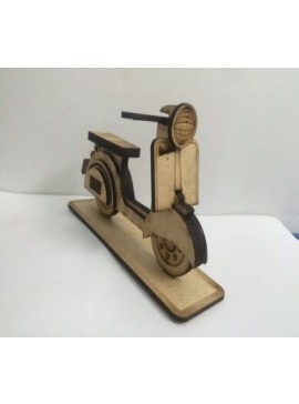Intra απο ξύλο plywood 3mm-4mm πάχος - Vespa Scooter τρισδιάστατο μοτίβο παζλ Δίασταση 30x30 cm Intraeaxys-ro6rm3ox