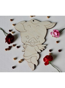 Intra απο ξύλο plywood 3mm-4mm πάχος - Свинка-ангел Δίασταση 30x30 cm Intraeaxys-eo0ykg7g