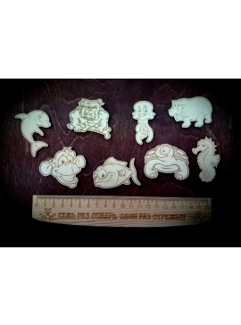 Intra απο ξύλο plywood 3mm-4mm πάχος - Znachki Zhivotnye Δίασταση 30x30 cm Intraeaxys-yon2pgor