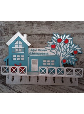 Intra απο ξύλο plywood 3mm-4mm πάχος - Διακοσμητική κλειδοθήκη τοίχου Δίασταση 30x30 cm Intraeaxys-r1z2w5w1