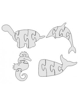 Intra απο ξύλο plywood 3mm-4mm πάχος - Seahorse Jigsaw Puzzle dxf Δίασταση 30x30 cm Intraeaxys-dm1dpl1k