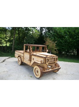 Intra απο ξύλο plywood 3mm-4mm πάχος - Μοτίβο 3D παζλ Toyota Land Cruiser BJ-44 Δίασταση 30x30 cm Intraeaxys-yonvvx1r
