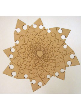 Intra απο ξύλο plywood 3mm-4mm πάχος - Fibonacci Spiral Jigsaw Puzzle πολύ βαθύ Δίασταση 30x30 cm Intraeaxys-91j0mp7m