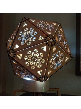 Intra απο ξύλο plywood 3mm-4mm πάχος - Εικοσάεδρο Light Decor Δίασταση 30x30 cm Intraeaxys-e1gkrrmo