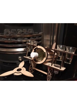 Intra απο ξύλο plywood 3mm-4mm πάχος - Bar Samolyot Δίασταση 30x30 cm Intraeaxys-078xdj15