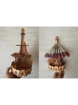 Intra απο ξύλο plywood 3mm-4mm πάχος - Πρότυπο επιτοίχιας θήκης χαρτοπετσέτας Δίασταση 30x30 cm Intraeaxys-51rrx9m1