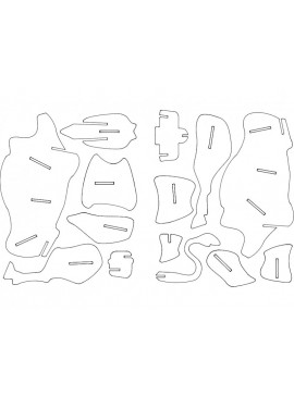 Intra απο ξύλο plywood 3mm-4mm πάχος - Ταύρος 3D παζλ Δίασταση 30x30 cm Intraeaxys-6o3ldron