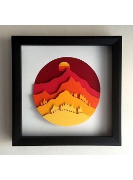 Intra απο ξύλο plywood 3mm-4mm πάχος - Decor Wall Art Tree Mountain Sun Δίασταση 30x30 cm Intraeaxys-joed8r81
