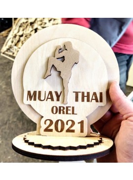 Intra απο ξύλο plywood 3mm-4mm πάχος - Μετάλλιο Muay Thai Trophy Kickboxing Δίασταση 30x30 cm Intraeaxys-m1d6z4x7