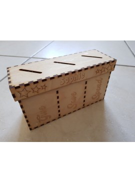 Intra απο ξύλο plywood 3mm-4mm πάχος - Εξοικονόμηση δαπανών Μερίδιο Κουμπαράς 3 Διαμερισμάτων 3 χλστ Δίασταση 30x30 cm Intraeaxys-r1z26zw1