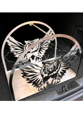 Intra απο ξύλο plywood 3mm-4mm πάχος - Flying Owl Μεταλλική θήκη για καυσόξυλα με λέιζερ Πρότυπο DWG Cut Plasma Δίασταση 30x30 cm Intraeaxys-d1lvx9po