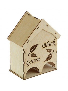 Intra απο ξύλο plywood 3mm-4mm πάχος - Δοχείο τσαγιού 2 σε 1 Tea House Δίασταση 40x50 cm Intraeaxys-eoxl6vjo