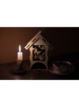 Intra απο ξύλο plywood 3mm-4mm πάχος - Διακοσμητικό Σπίτι με Πεταλούδες Δίασταση 40x50 cm Intraeaxys-eoxlvrxo