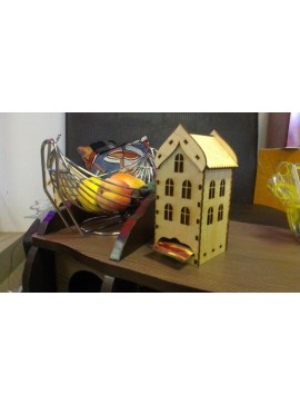 Intra απο ξύλο plywood 3mm-4mm πάχος - Πρότυπο ξύλινο σπίτι τσαγιού Δίασταση 40x50 cm Intraeaxys-078y62qo