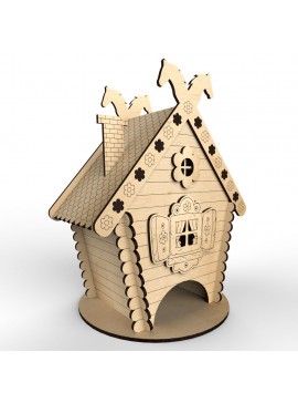 Intra απο ξύλο plywood 3mm-4mm πάχος - Tea House Hut Δίασταση 40x50 cm Intraeaxys-078y6l4o