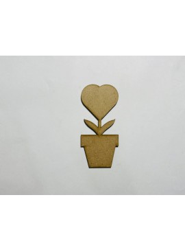 Intra απο ξύλο plywood 3mm-4mm πάχος - Καρδιά λουλούδι σε σχήμα ξύλου Καρδιά λουλούδι ξύλινο κόψιμο Δίασταση 30x30 cm Intraeaxys-075yel0o
